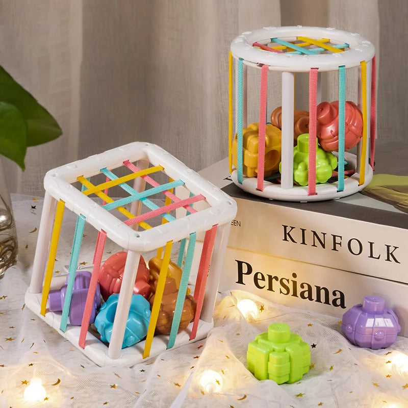 Baby Montessori Shape Sorter Cube, Colourful Blocks Sorting Game