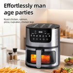 DIVEDEER 4L Household Visual Air Fryer - Large Capacity, Multifunctional, Stainless Steel Design for Home Use (Freidora Aire)