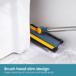 ACRDDK 3 in 1 Floor Scrub Brush 180 Degree Rotation with Adjustable V-Shaped Broom Long Handle Bathroom Kitchen Floor Crevice Cleaning