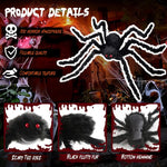 Giant Black Plush Spider Halloween Decoration – 30–200cm Scary Spider Prop for Haunted Houses, Indoor & Outdoor Parties and Horror Decor