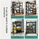 JIUAN 1pc Mobile Storage Rack, Adjustable 4-Tier Kitchen Shelf with 3 Wire Baskets, Kitchen Organizer and Storage