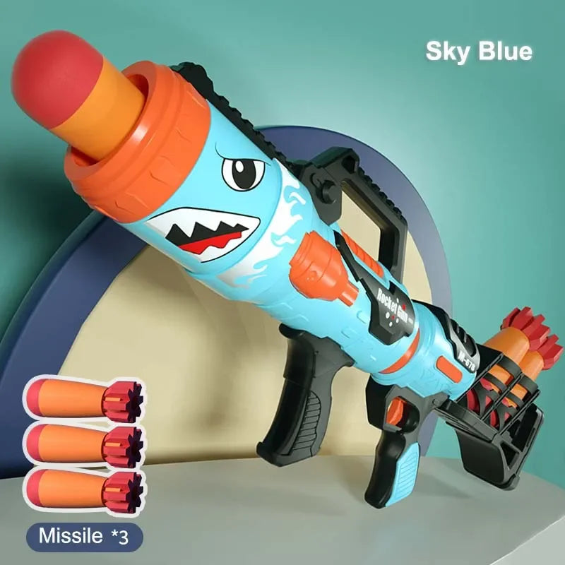 Toy Shark Rocket Launcher Air Soft Bullet Toy Gun