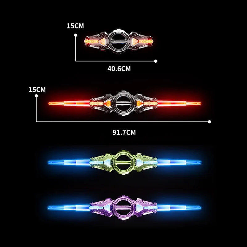 Rotate Sword Double Ended Retractable Multi-Colour Flash LED Light Toy
