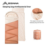 BISINNA Sleeping Bag with Liner 3 Season Portable Envelope Camping Sleeping