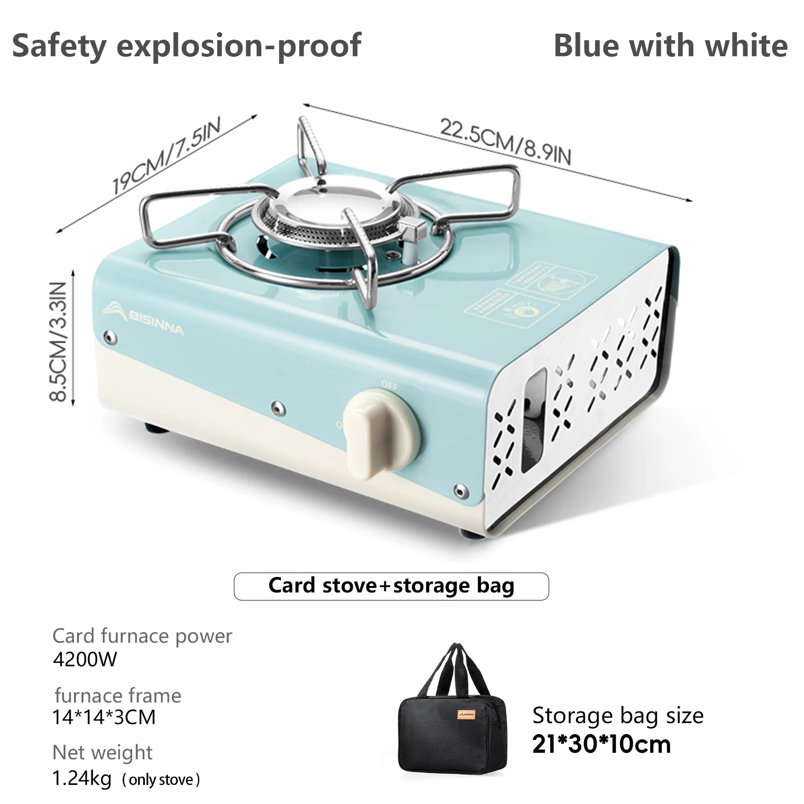 BISINNA Camping Gas Burner Portable Gas Cassette Stove 4200W