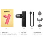 KiCA Mini 2 Fascia Gun 4 Gear Aluminum Portable 3000rpm Deep High Speed 3 Massage Heads Gun for Sport, 195g