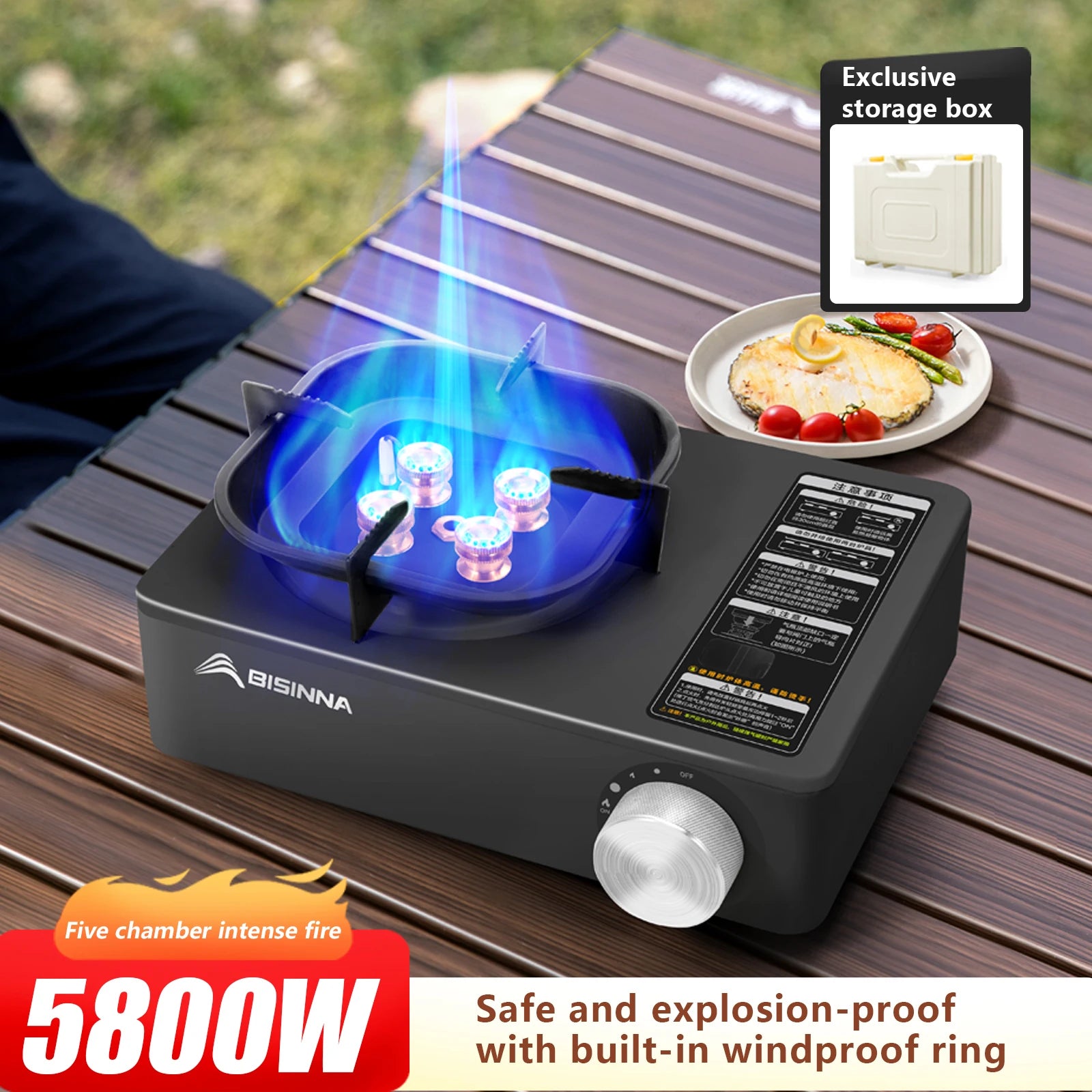 BISINNA Camping Gas Stove 5800W