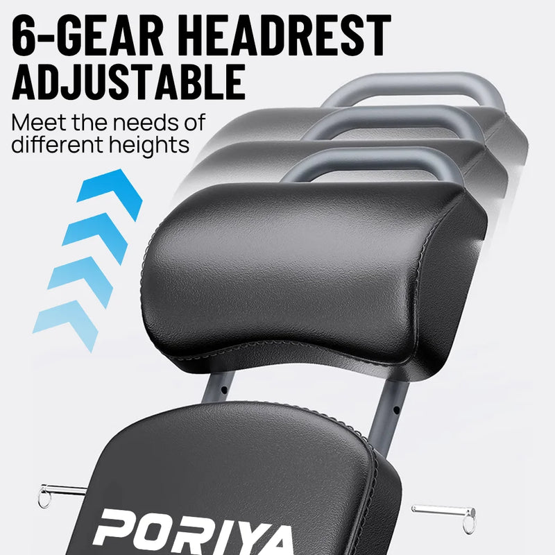PORIYA 9 in 1 Foldable Adjustable Weight Bench Fitness Bench Adjustable Bench Gym