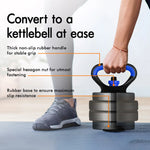 PORIYA 20kg 40kg Dumbbell Set Adjustable Barbell Kettlebell Home Gym Fitness