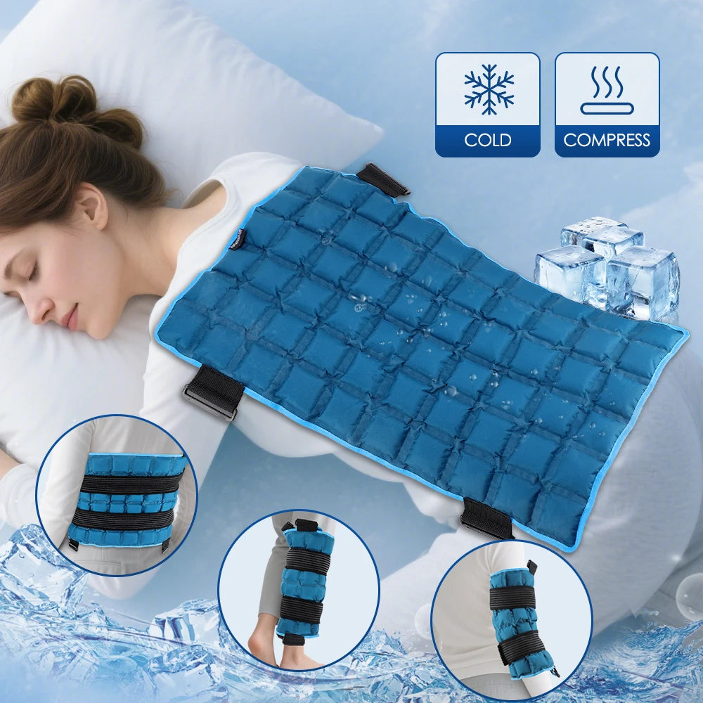 Large Ice Pack For Back/Waist/Knee/Shoulder Reusable Hot And Cold Compress Gel Pad Sports Injury Care Swelling Bruise Ice Wrap