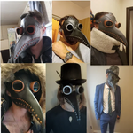Medieval Plague Doctor Mask & Cloak Costume Set for Adults & Kids, Black Hooded Robe for Halloween Cosplay, Roleplay & Parties