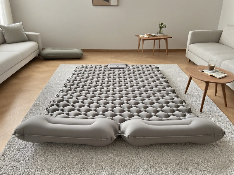 Outdoor Camping Double Inflatable Mattress Extra Wide Sleeping Pad Ultralight Folding Bed Sleeping Mat Car Travel Mat