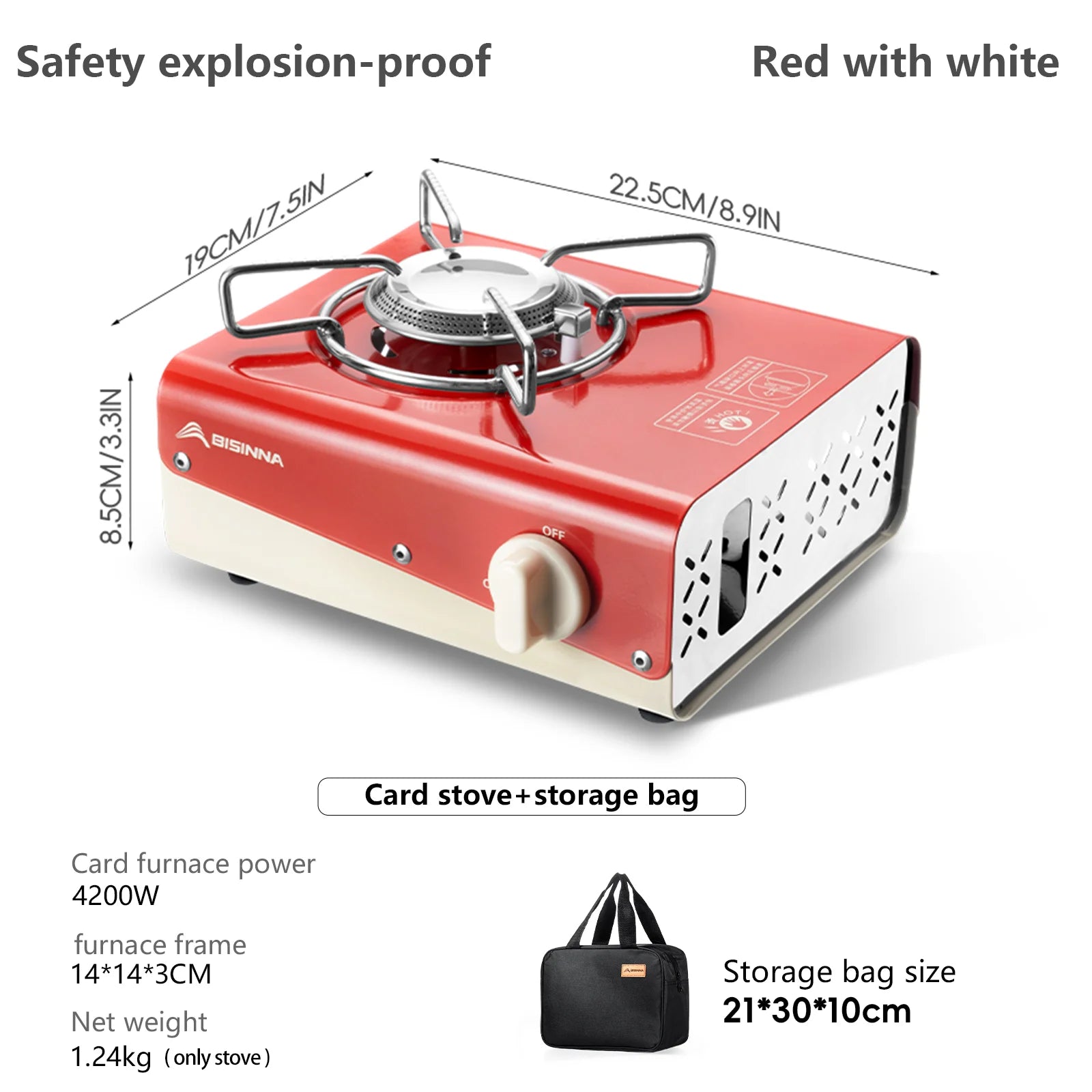 BISINNA Camping Gas Burner Portable Gas Cassette Stove 4200W