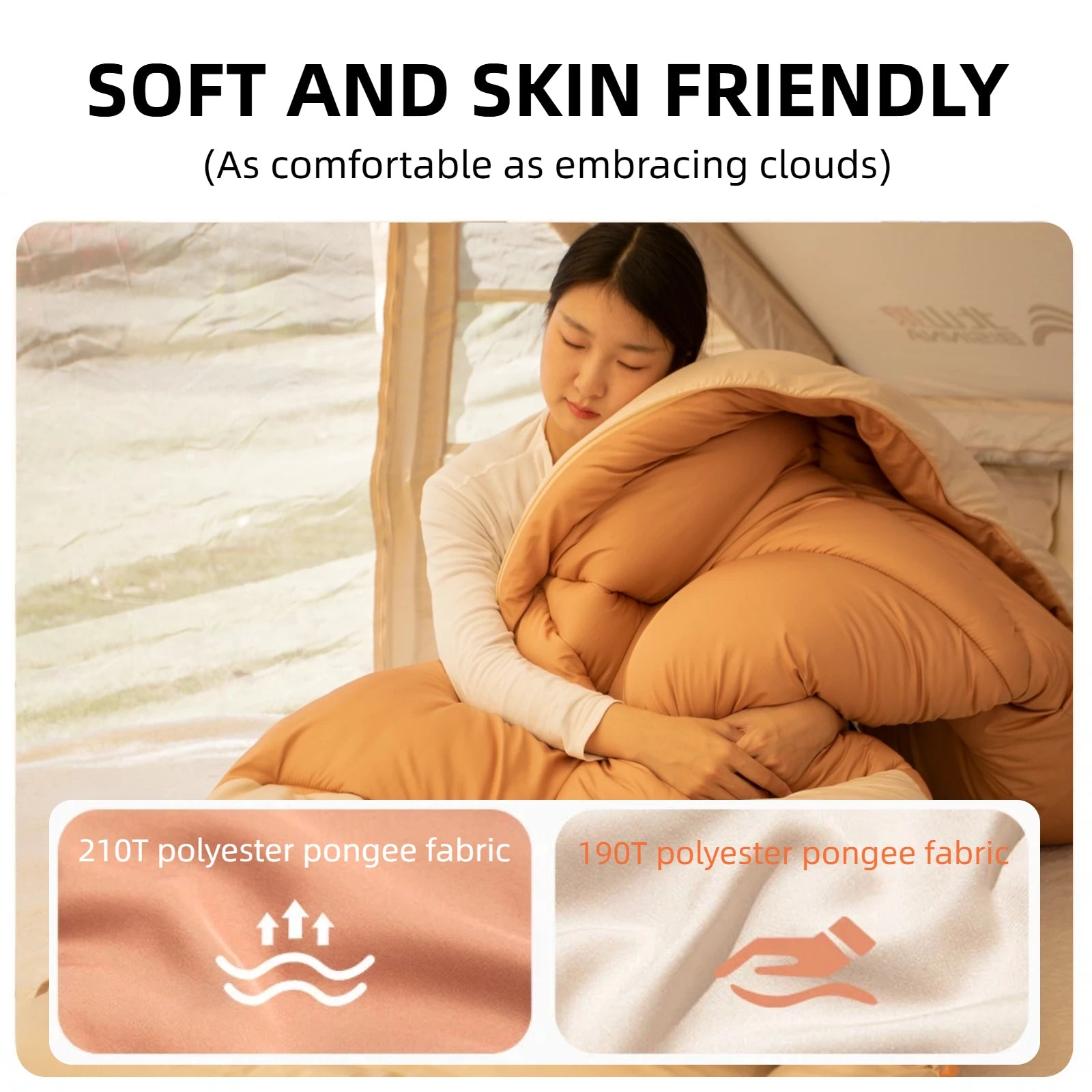 BISINNA Sleeping Bag with Liner 3 Season Portable Envelope Camping Sleeping