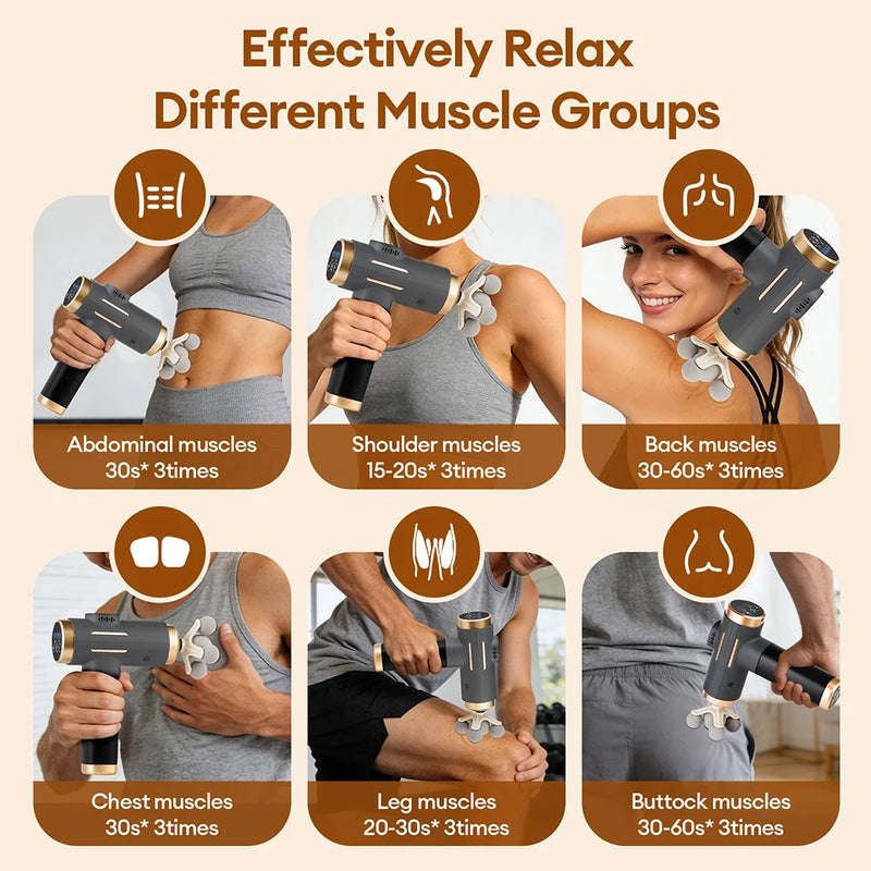 11-IN-1 Electric Massage Gun 99 Level Powerful Fascia Gun High-Frequency Vibration Body Massage Gun Arms Leg Muscle masajeador