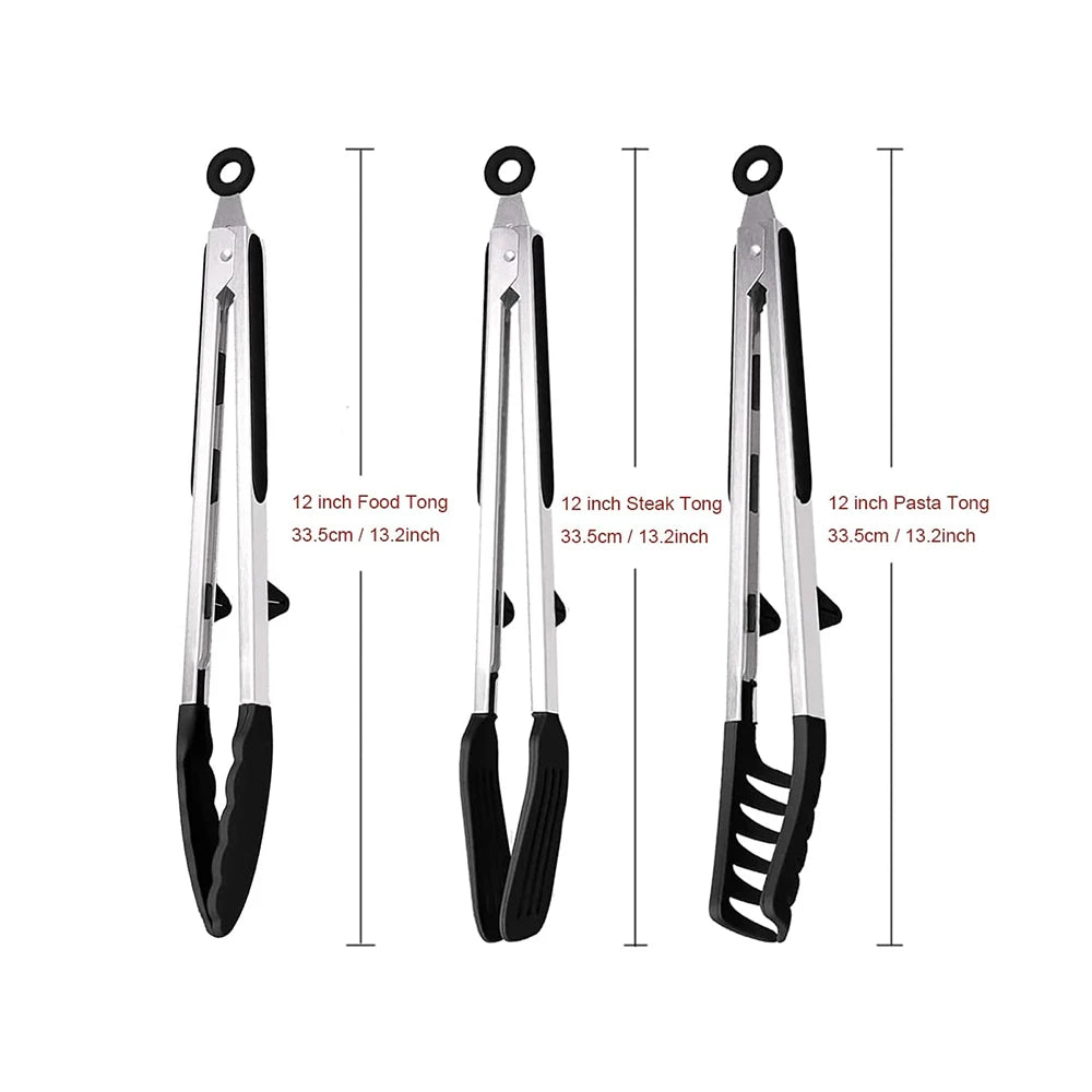 east Essentials Kitchen Tongs Silicone Food Tongs Non Stick Cooking Serving Tongs For BBQ Salad Steak Pasta Spaghetti Noodles
