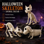 Halloween Animal Skeleton Cat & Dog Models – Realistic Horror Skeleton Ornaments for Haunted House, Garden & Party Decorations
