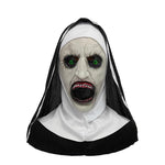 Scary Nun Mask Halloween Costume Bloody Horror Devil Face with Headwrap