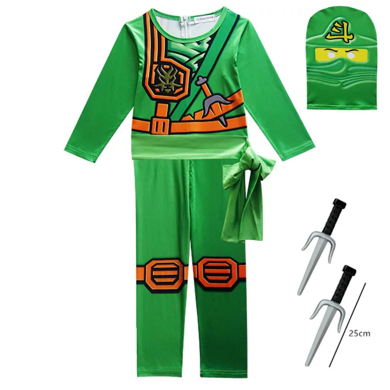 Kids Ninja Cosplay Costume – Boys' Ninja Jumpsuit & Superhero Outfit for Halloween, Christmas, Parties & Dress-Up