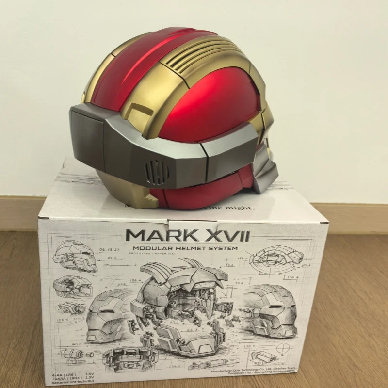 1:1 Iron Man MK5 Helmet – Wearable & Transformable Electronic Helmet, Voice-Activated Opening & Closing, Cosplay Costume Prop, Collectible Decoration & Gift
