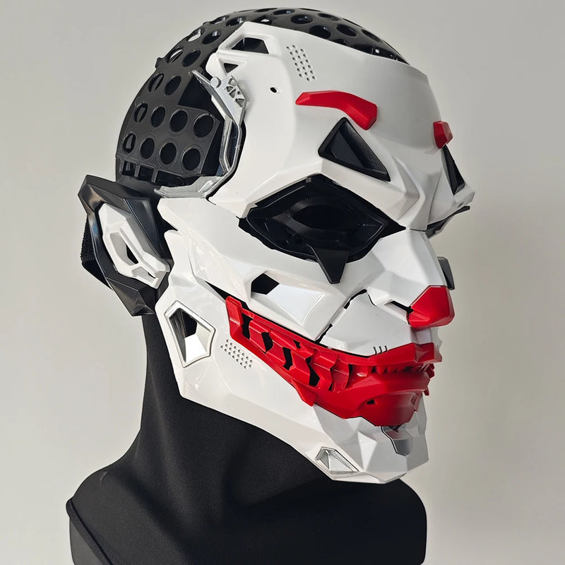 Cyberpunk Clown Mask with Braids – 2D Resin Cosplay Mask, Halloween Anime Role-Playing Prop, Costume Gift & Toy