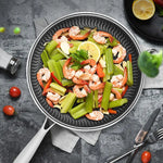 Nawongo Whole Body Tri-Ply Stainless Steel Frying Pan 316 Stainless Steel Wok Pan Double-sided Honeycomb Skillet Suitable for All Stove