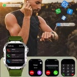 New Military Style Smart Watch Men's Flashlight Bluetooth Call & more features