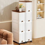 Storage Queen 20cm-Flip lid slit storage cabinet, kitchen slit shelf, bathroom multi-layer plastic snack cabinet, narrow-edge storage cabinet