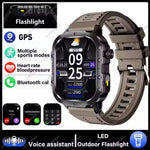 New Military Style Smart Watch Men's Flashlight Bluetooth Call & more features