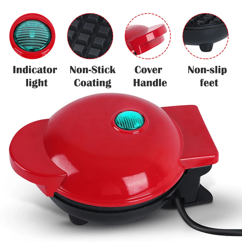 CILANDAR 110V&220V Electric Mini Waffles Maker Machine Kitchen Cooking Appliance for Kids Breakfast Dessert Pot