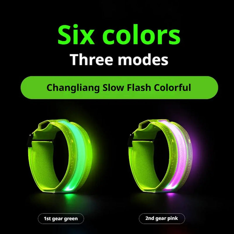 Night Running Armband LED Light Outdoor Sports USB Rechargeable Safety Belt Arm Leg Warning Wristband Cycling Bike Bicycle Light