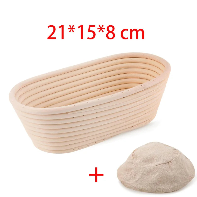 KeMorii Natural Rattan Bread Proofing Basket Handmade Rattan Wicker Baking Bowl Dough Fermentation Sourdough Banneton Bread Basket