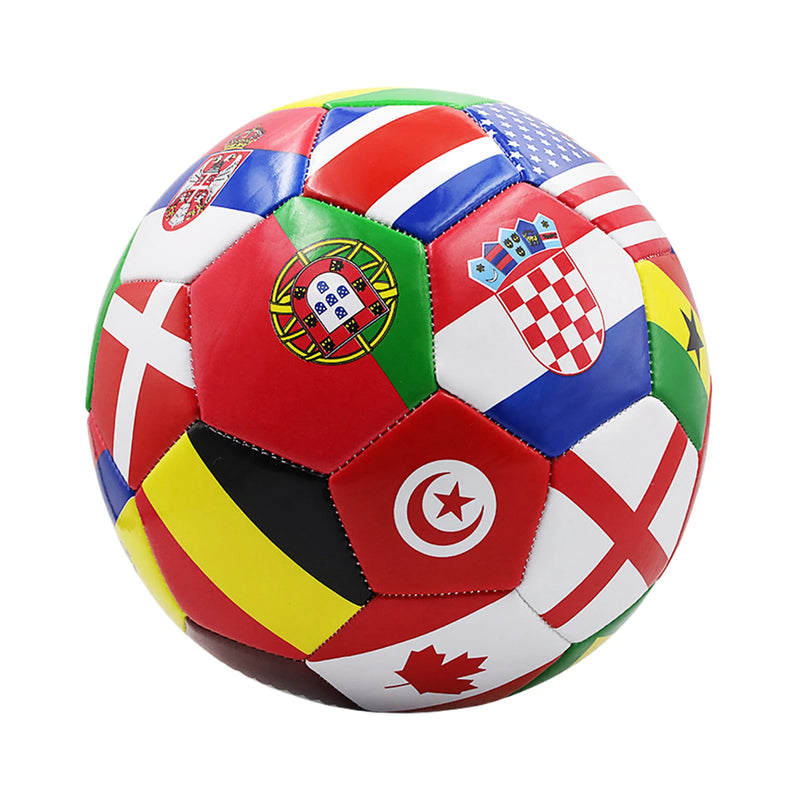 National Flag Printed Football Size 5 Official Match Soccer Ball PVC 2.7mm Thickened Team Training Ball for Outdoor Sports