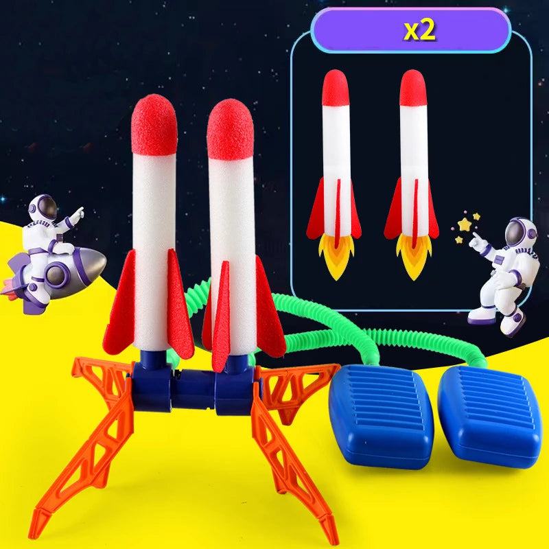 Kids Rocket Launcher Step Pump Power Air Pressed Stomp Outdoor