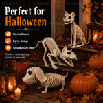 Halloween Animal Skeleton Cat & Dog Models – Realistic Horror Skeleton Ornaments for Haunted House, Garden & Party Decorations