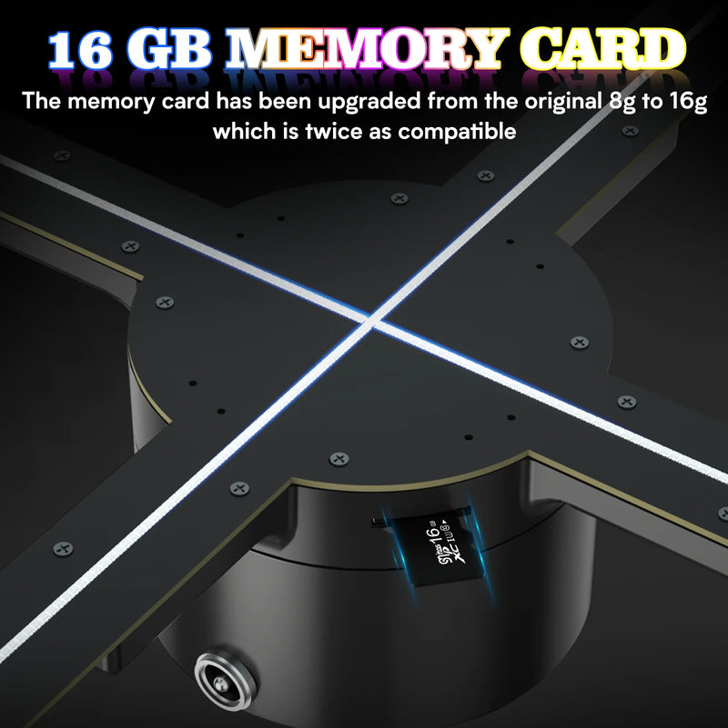 VIGAOT 50cm Wi-Fi Holographic Fan 3D Advertising Machine 576 LED Sign Neon Smart HD Player Support Video Picture Logo Holographic Light