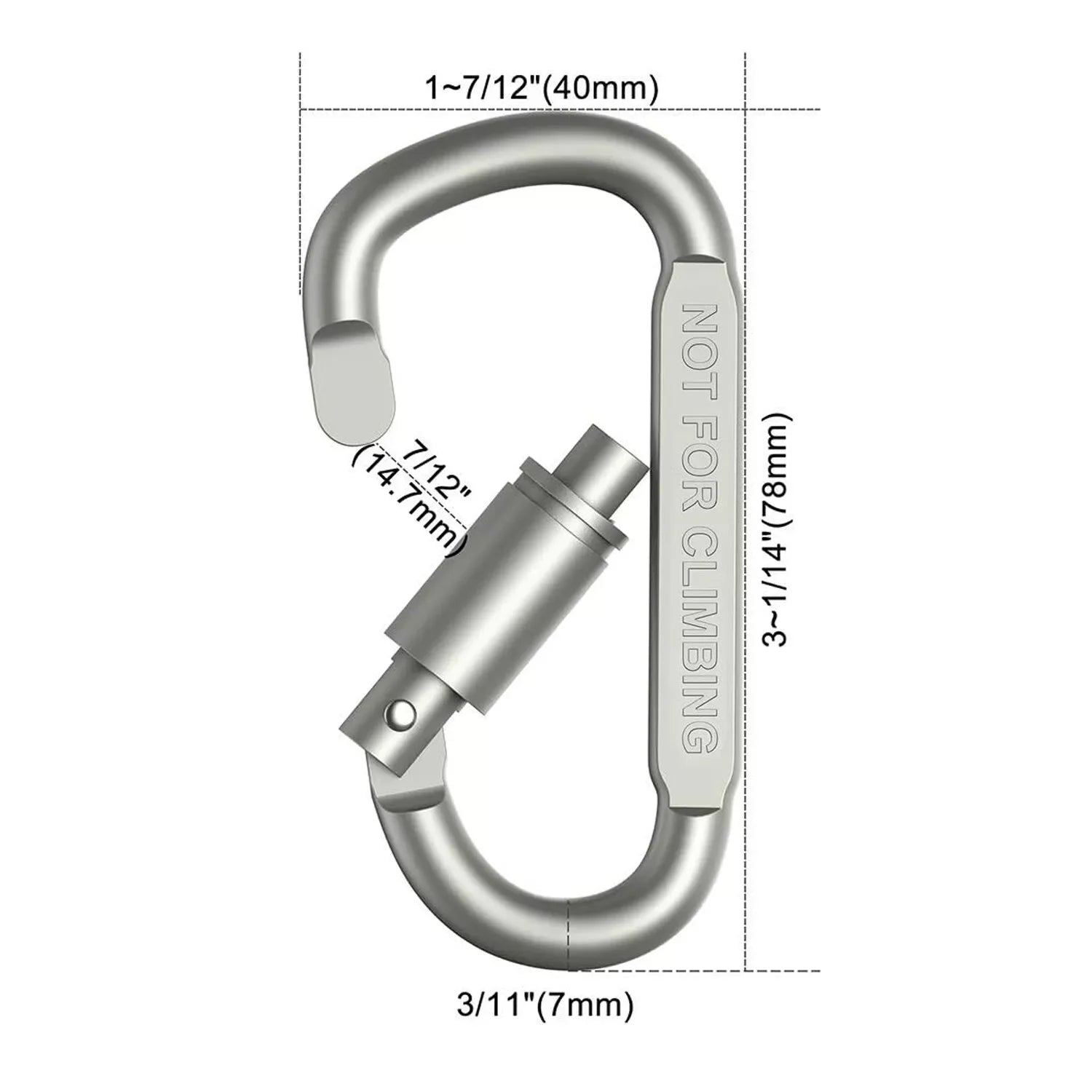 Carabiner Clips Hooks Heavy Duty Spring Snap Swing Screw Lock
