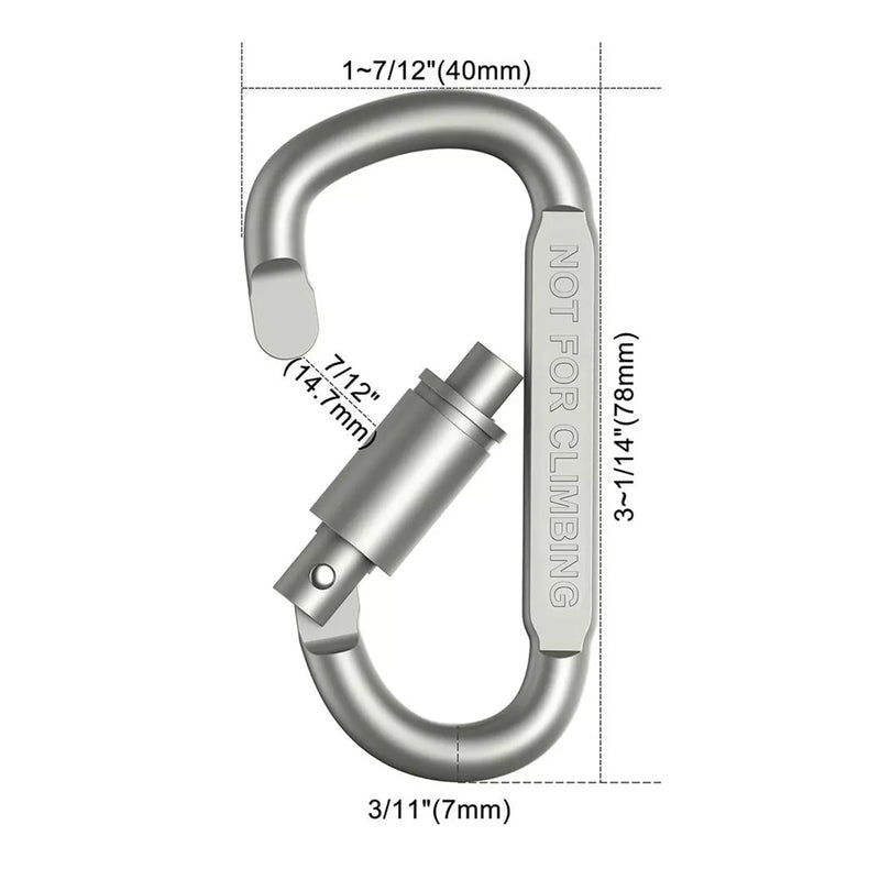 Carabiner Clips Hooks Heavy Duty Spring Snap Swing Screw Lock