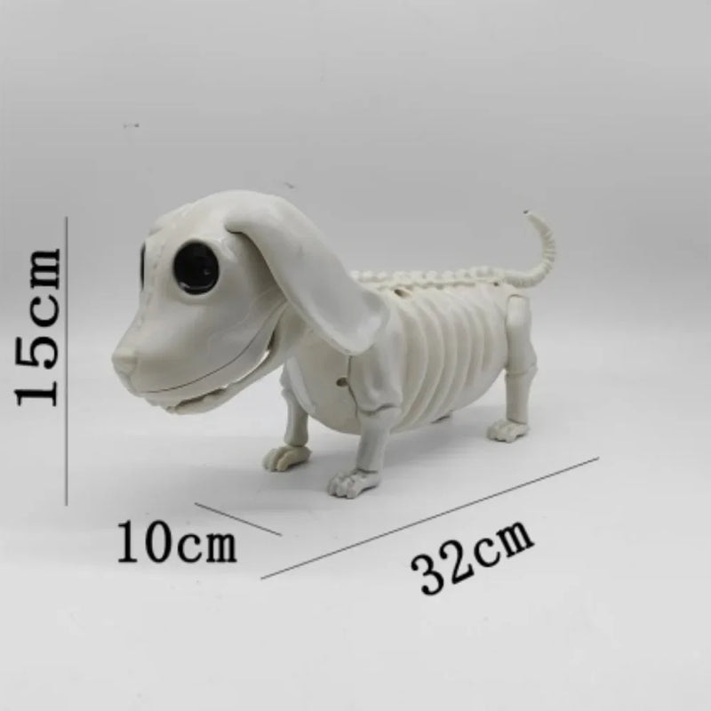 Halloween Animal Skeleton Cat & Dog Models – Realistic Horror Skeleton Ornaments for Haunted House, Garden & Party Decorations