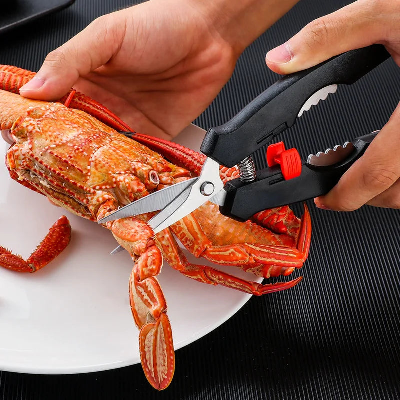 Ishmet Seafood Tools Multi-functional Zinc Alloy Claws Crab Needles Crab Scissors Kitchen Seafood Tools