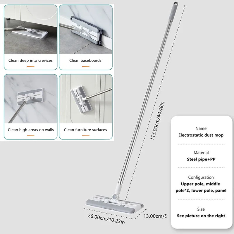 Sabca Clip-On Face Towel Mop Electrostatic Dust Removal Mop Disposable Face Paper Mop For Cleaner Wipes/Dry/Cloth
