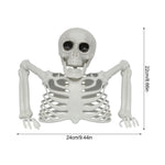 Halloween Skeleton Skull Ornament – Realistic Jointed Bone Prop for Courtyard, Garden & Grass Decorations