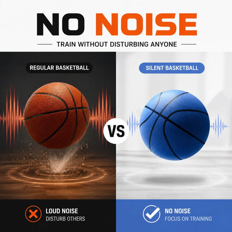 Silent Basketball Hoop Set, Indoor Foam Basketball with Mini Hoop, No Noise Training Ball for Home, Apartment & Kids Practice