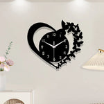 east Home Heart shaped frameless design acrylic silent clock living room bedroom home decoration Mother's Day New Year Easter gift