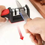 MasterBro 3-Segment Knife Sharpener Knife Sharpeners for Kitchen Knives Stainless Steel Three-Purpose Sharpening Stone for Kitchen Tools