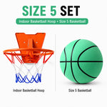 Silent Basketball Hoop Set, Indoor Foam Basketball with Mini Hoop, No Noise Training Ball for Home, Apartment & Kids Practice
