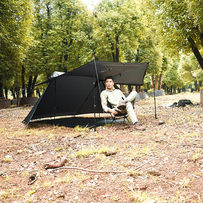 Aricxi tent 2 Person Outdoor Ultralight Camping Tent 3 Season Professional 15D Silnylon Rodless Tent grey black