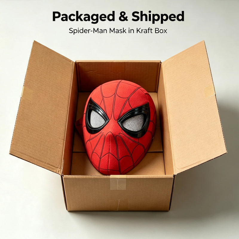 Halloween Spider-Man Mask with Operable Blink Eyes, Chin Control & Superhero Cosplay Headgear – Costume Prop & Gift