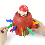Pirate Barrel Game Interactive Pop-Up Pirate Toy Bucket with Swords Puzzle Action Game