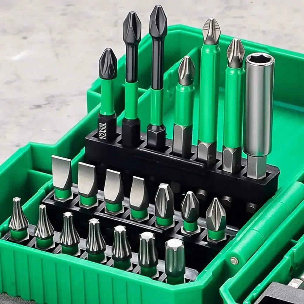 Special Price Father's Day Deal, Screwdriver Drill Bit Set Strong Magnetic Hex Shank Mixed Bits For Impact Driver Electric Drill Wood Metal Repair With Case